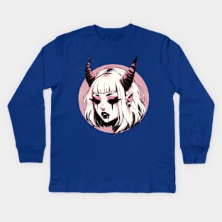 Anime demon girl Kids Long Sleeve T-Shirt